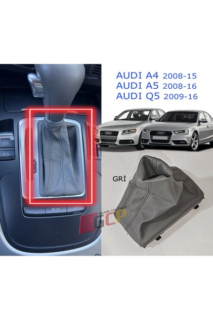 Audi A4 A5 Gray Gear Shift Bellows Leather Dust Cover- A5 Gear Shift Bellows Leather Gray