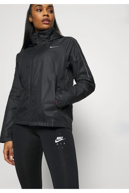 Shield Running Full-Zip Hoodie Siyah Kadın Koşu Rüzgarlık Ceket