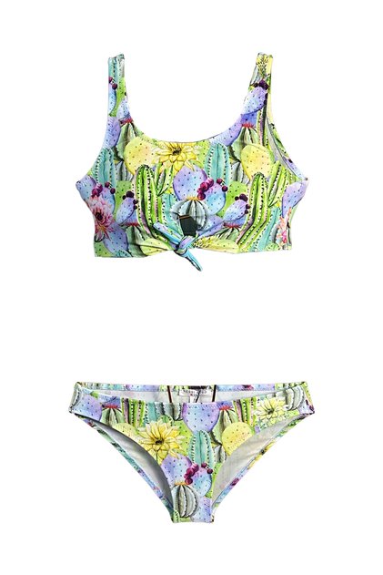 Strappy Desert Themed Knot Detailed 50Uv Girls Bikini Set by Nessi Byrd