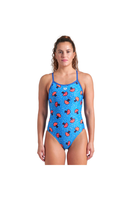 Mushrooms Swimsuit Lightdrop Back Kadın Mavi Yüzücü Mayosu 009468850