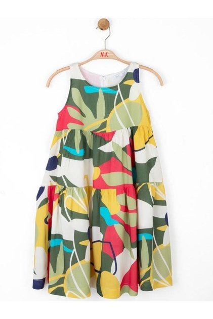 Girls' Cotton Lined Colorful Soft Textured Dress
