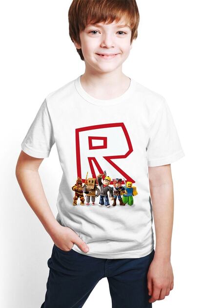 Roblox Printed White Unisex Kids T-shirt M04