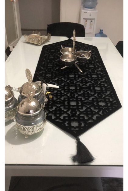 New Seljuk Model Black Color Table Runner