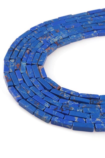 4x13 mm tăiat dreptunghiular albastru Variscite Stone Array- Dz3426d-m