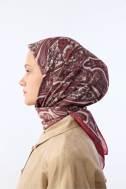 Etnik Desen Eşarp Zümra Desen-bordo