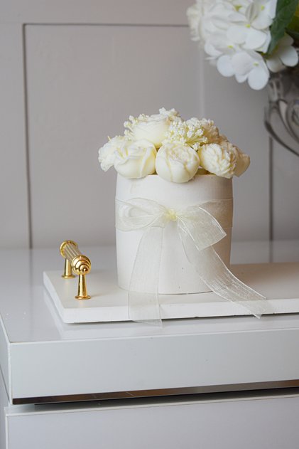 Saksılı Dekoratif Kokulu Mum Buketi (15 cm* 8 cm)