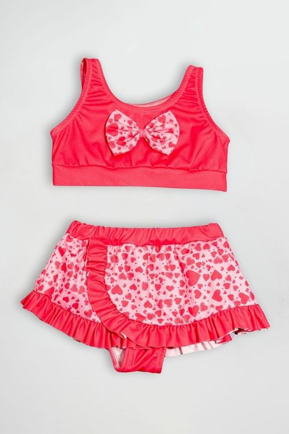 Bow Detailed Girl's Swimsuit Bikini Set