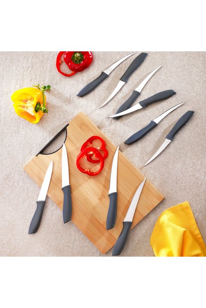 Quick Chef Bıçak Seti 10 Parça-Gri