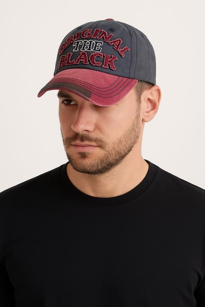 Original the Black Washable Vintage Model Adjustable Unisex Navy Blue Hat