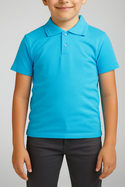 ka na ta 12years shirt サイズ2 定価39600円BLUE nacar çarşı Unısex Cocuk Polo Yaka Kısa Kol Turkuaz Okul T-shırt