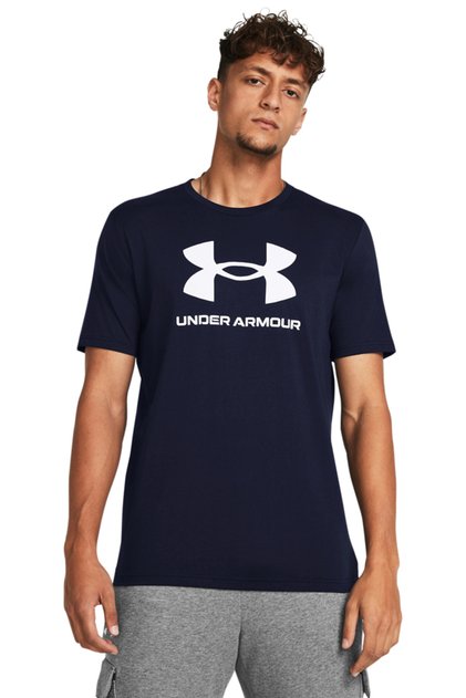 , Tricou Din Amestec De Bumbac Cu Imprimeu Logo Pentru Fitness, Bleumarin, S