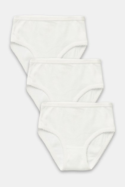Girl's Organic Cotton Ribbed Crochet Panties 3 Pack