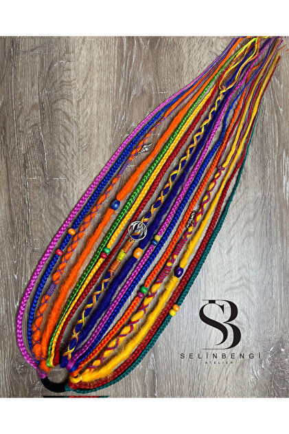 Selin Bengi Rasta Mix Afrika Örgü Toka 16'lı 50 Cm - Rengarenk