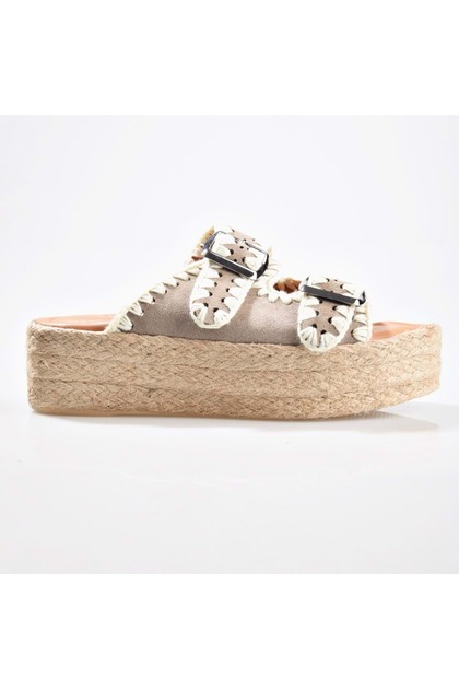 8090 Women's Leather Wedge Heel Slippers