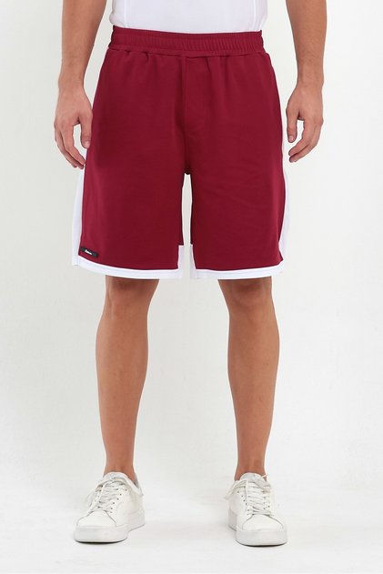 Polyester Men's Sports Shorts with Mesh Stripes