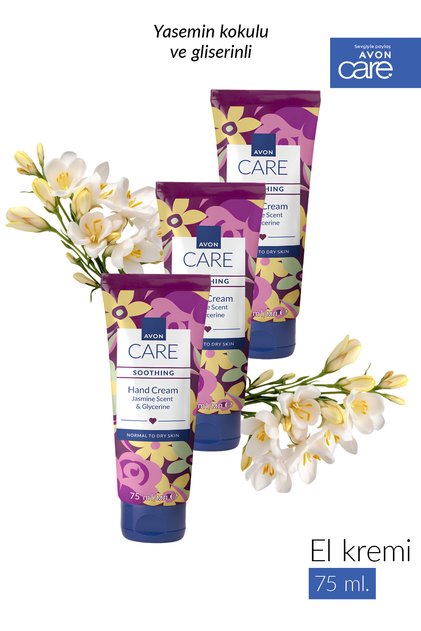 Care Shimmering Gliserin İçeren Yasemin Kokulu El Kremi 75 Ml. Üçlü Set