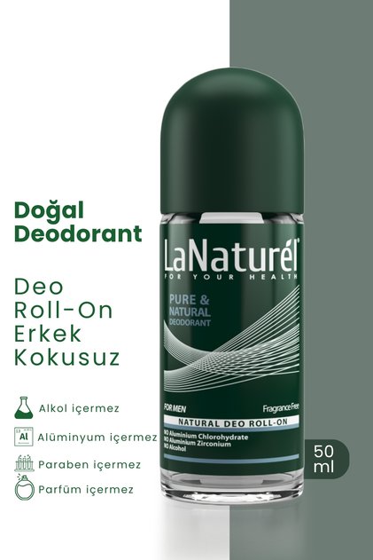 Erkek Roll On Deodorant 50 ml – Kokusuz, Mineral İçerikli