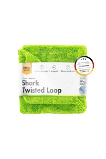 Prosop auto ultra absorbant Chemicalworkz Shark Twisted Loop, verde 1400GSM 40x40 cm