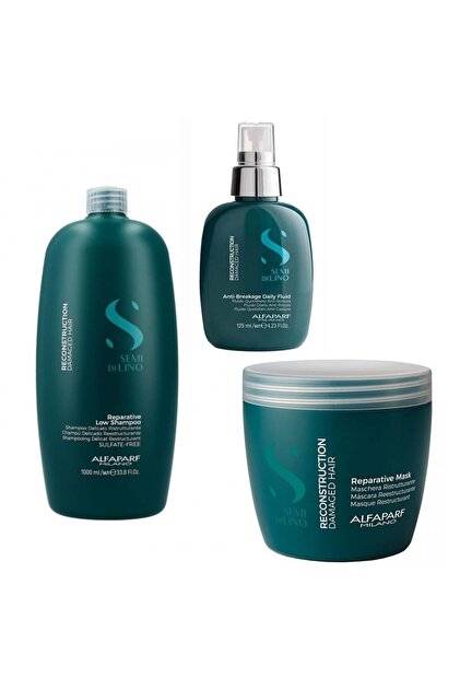 Set Alfaparf Semi Di Lino: Șampon 1000ml, Mască 500ml, Fluid Reconstructor 125ml