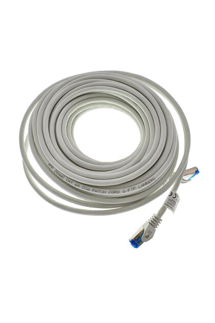 Cablu ecranat S / FTP, Lanberg 42728, cat 6A, mufat 2xRJ45, lungime 15 m, AWG 26, 500 MHz, LSZH
