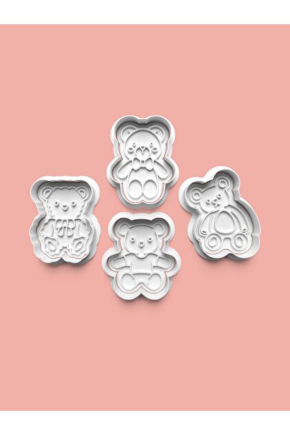 Teddy Bear Cookie Mold and Sugar Dough Mold Set of 4 0521-Set