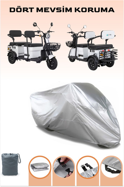Gray E-Mon Mona Electric Motorcycle Tarpaulin 1500W 3 Wheels with Rubber Connection Buckle