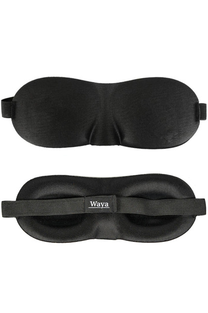 Masca de dormit, 3D, WAYA, 100% lumina blocata, Negru