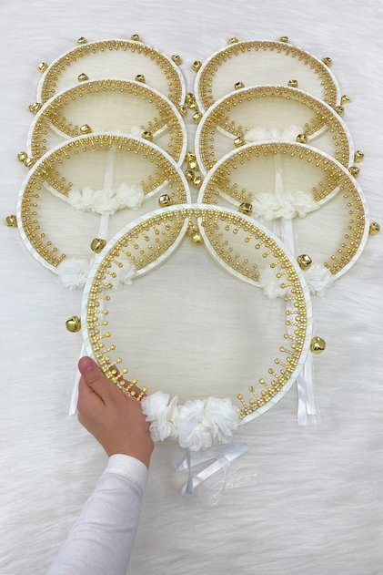 White Bride Bridesmaid Tefi, Flower and Sultan Stone, Wedding Henna Night Bride Circumcision Party Defi 1 Piece
