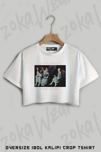 Black Sabbath Smok Printed Oversize Crop T-Shirt