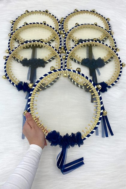 Navy Blue Bride Bridesmaid Tefi, Flower and Sultan Stone, Wedding Henna Night Bride Circumcision Party Defi 1 Piece