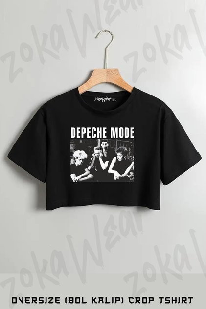 Band V2 Depeche Mode Printed Oversize Crop T-Shirt