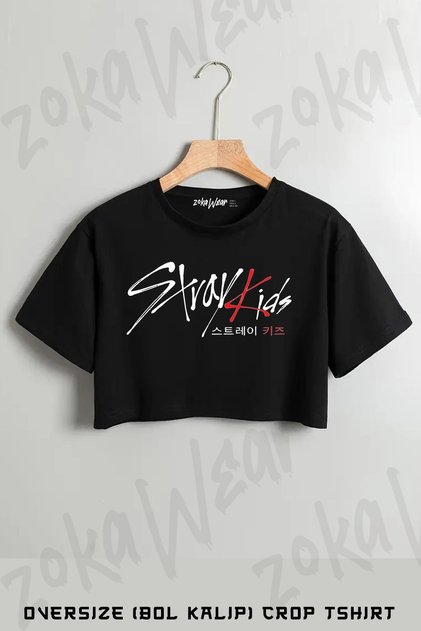 Stray Kids K Pop Printed Oversize Crop T-Shirt