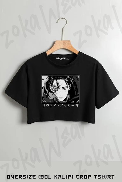 Attackk on Titan Levi Ackerman Printed Oversize Crop T-Shirt