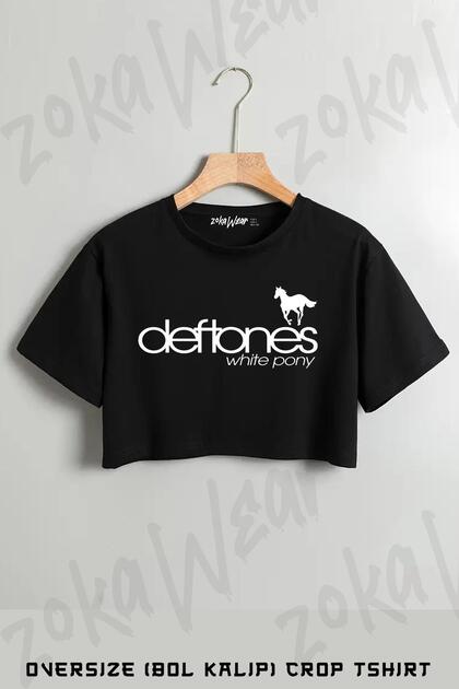 Deftones White Pony Printed Oversize Crop T-Shirt