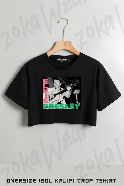 Elvis Presley V2 Printed Oversize Crop T-Shirt