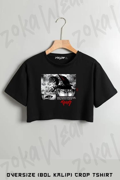Berserk Berserker Guts and Griffith Custom Anime Printed Oversize Crop T-Shirt