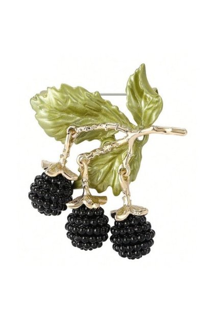 Brosa cu pandantiv Mure, accesoriu pentru tinute si rochii, negru si auriu