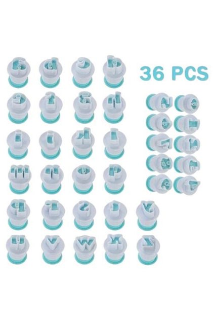 Small Letter and Number Alphabet Cookie Cutter Mold Set Snap