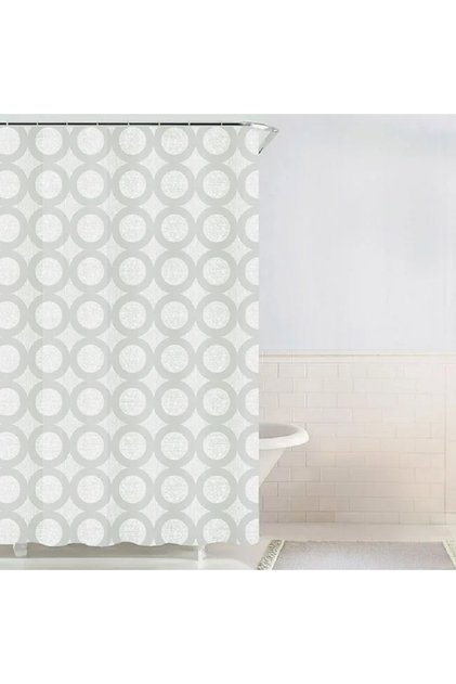 Perdea de dus PEVA, dimensiune 180x180 cm, model Cercuri