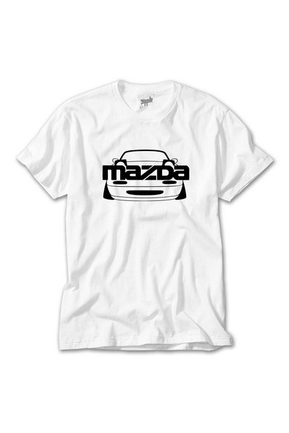 Mazda Rx 7 Text Car White T-Shirt