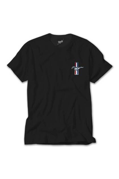 Tricou negru cu logo Ford Mustang