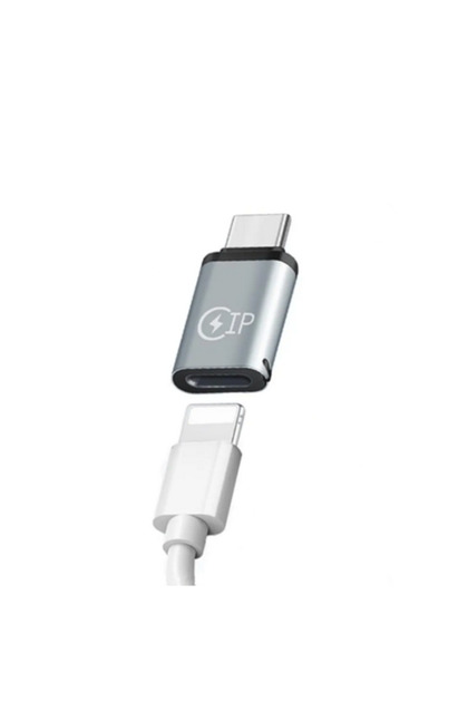 Adaptor Lightning la USB-C 2.7cm, aluminiu gri, pentru Apple Samsung Huawei Xiaomi, încărcare rapidă