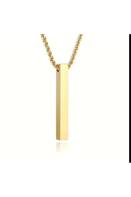 Yiwu Minimalist Stainless Steel Long Bar Necklace, Hip-Hop Geometric Style