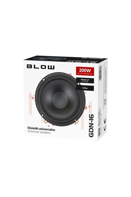 Difuzor woofer, con din polipropilena, 6.5", 200W, 8Ohm, Blow GDN16