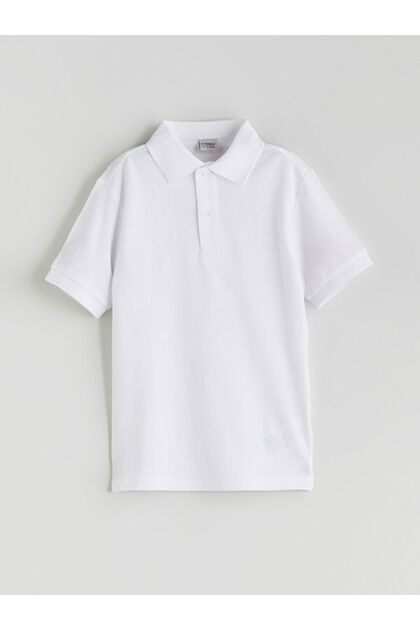 Lcw Kids White Polo Neck Boys T-Shirt