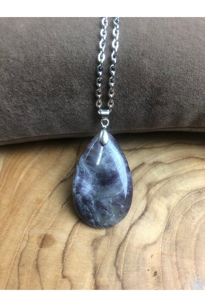 Damla Model Amethyst Stone Necklace