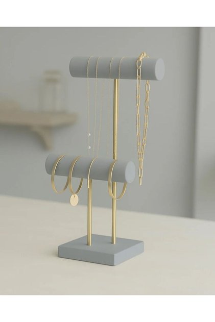 Zenith Duet Gray Jewelry Organizer Wooden Bracelet Necklace Hanger Jewelry Stand Watch Accessories Organizer