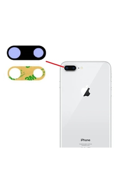 İPhone 8 PLUS Arka Kamera Camı Lens Yapışkanlı