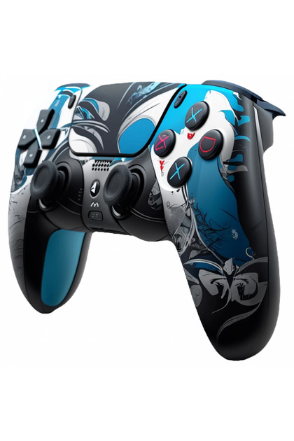 Set de 8 autocolante pentru controler PlayStation 5 cu modele metalice, INOVATIX®. 6 cm