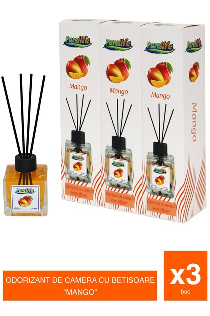 Set de 3 odorizante de cameră cu bețișoare – Mango – 120 ml
